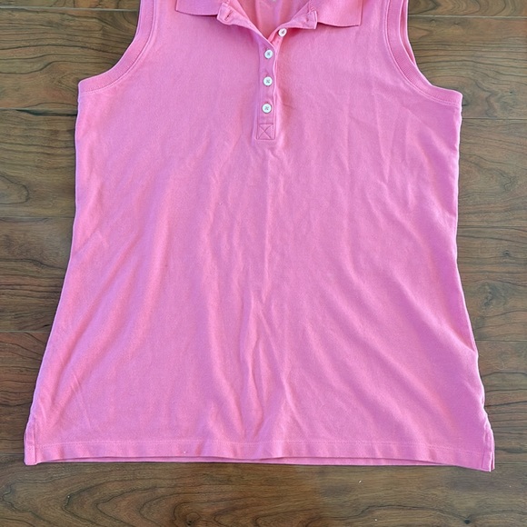 L.L. Bean Pink Half Button Down Sleeveless Shirt Top - Picture 3 of 10